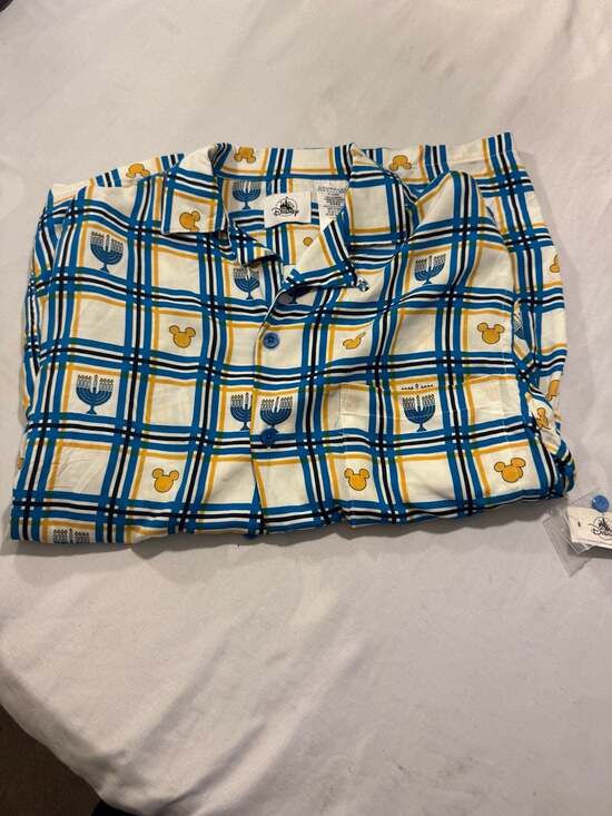 Disney Other - Disney Parks Hanukkah Mickey Mouse Icon and Menorah Print Camp Shirt
